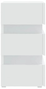 fehér szerelt fa LED-es éjjeliszekrény 45 x 35 x 67 cm