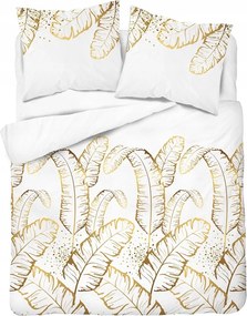 Szatén ágyneműhuzat 220x200 fehér sárga Home Satin