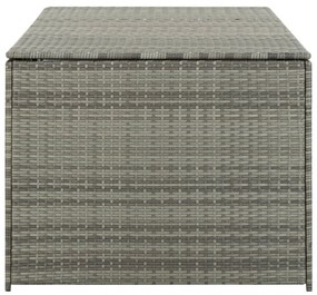szürke polyrattan kerti tárolóláda 180 x 90 x 70 cm