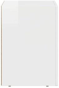 vidaXL Éjjeli asztal 2 pcs Magas Fényű Fehér 29.5 x 35 x 50 cm Faanyag