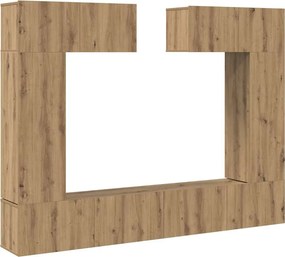 vidaXL TV szekrény garnitúra 6 pcs Artisan tölgy Faanyag
