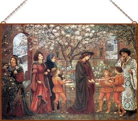 Marie Spartali Stillman - The Enchanted Garden üvegkép, falikép