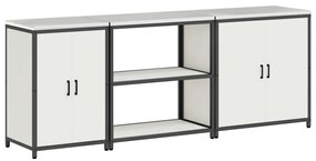 Konyhai Tároló Készlet polcokkal 3 pcs Fehér 240 x 50 x 92 cm