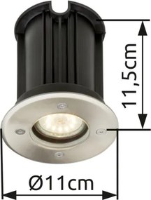 Globo 31100 Taposólámpa, üveg, akril, terhelhető: 2000kg, IP65, ø: 110, M:115, kivágás Ø 93mm, exkl. 1xGU10 15W 230V