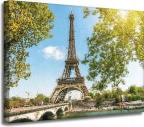 Vászonkép Eiffel-torony Párizs Franciaország Nyár 40x30 cm