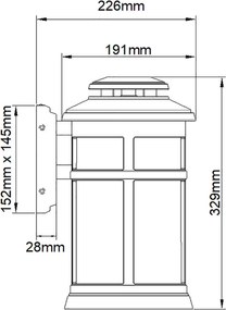 Elstead Lighting NEWPORT FE-NEWPORT-M-ANBZ Fali lámpa 1x60W/E27 IP44