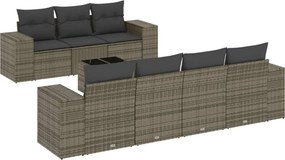vidaXL 8 részes szürke polyrattan kerti ülőgarnitúra párnákkal
