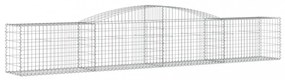 vidaXL 5 db íves horganyzott vas gabion kosár 400x50x60/80 cm