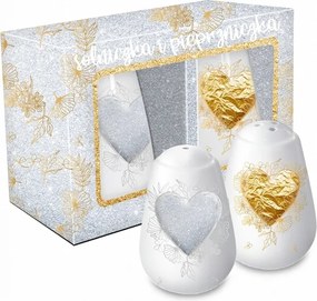 Sószóró Borsszóró Szív Szett Arany-ezüst Szuper Kiegészítő Az Asztalra