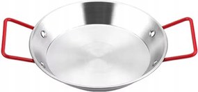 Paella rozsdamentes acél alacsony profilú serpenyő sütéshez fogantyúk 22cm