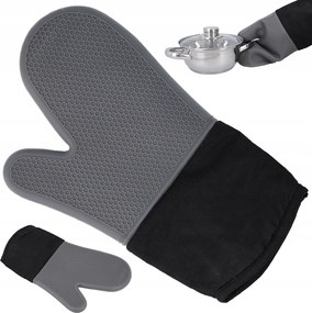 Konyhai kesztyű hőálló kesztyű szürke 31x18,5 cm védőkesztyű