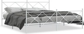 vidaXL fehér fém ágykeret fej- és lábtámlával 193 x 203 cm