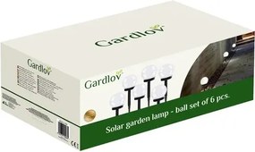 Gardlov Szolár kerti lámpák - gömbök - 6 db
