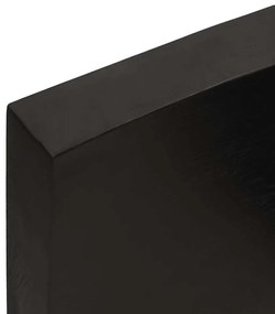 sötétbarna kezelt tömör fa fürdőszobai pult 200x50x(2-6) cm