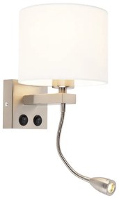 Modern fali lámpa acél fehér árnyalattal - Brescia
