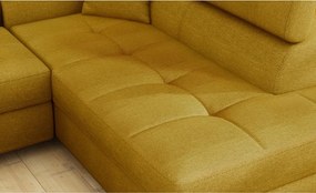 Sárga kinyitható-tárolóhelyes sarokkanapé (jobb oldali-L alakú) Anton – ELTAP