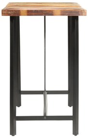 7 részes tömör újrahasznosított fa és valódi bőr bárszett