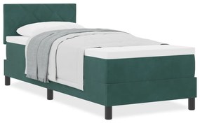 Boxspringágy Matraccal Sötét Zöld 80x200 cm Bársonyos
