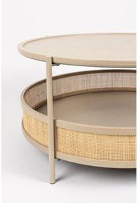 Bézs-natúr színű kerek dohányzóasztal ø 80 cm Makoto – White Label