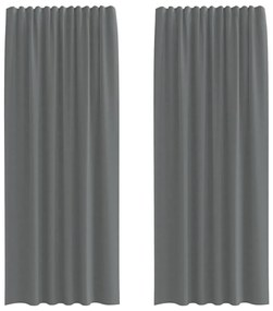 2 db sötétszürke fátyolfüggönyök hurokkal 140x245 cm