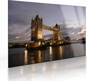 Üveg kép - Tower Bridge éjszaka (70x50 cm)