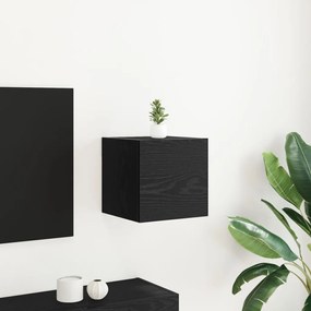 Fali TV Szekrény Fekete Tölgy 30,5x30x30 cm