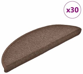 30 db kávébarna lépcsőszőnyeg 56x17x3 cm