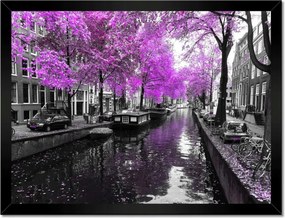 Poszterek keretben 40x30 Holland tájkép Folyó Amszterdamban