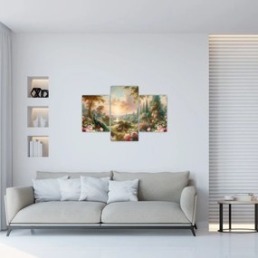 Kép - Pávák a kertben (90x60 cm)