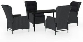 vidaXL 5 részes sötétszürke kerti étkezőgarnitúra