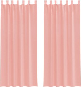 vidaXL 2 db rózsaszínű voile függönyök rúd zsebekkel