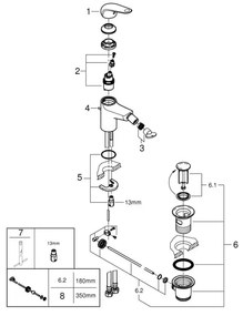GROHE 24332001 - SWIFT bidé csaptelep 146 mm fényes króm