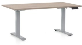 OfficeTech D állítható magasságú asztal, 120 x 80 cm, szürke alap, tölgy