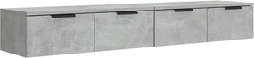 vidaXL 2 db betonszürke szerelt fa fali szekrény 68 x 30 x 20 cm