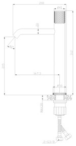 Invena Moonlight, magas mosdócsap h-312, fekete-rózsa arany, INV-BU-77-W14-V