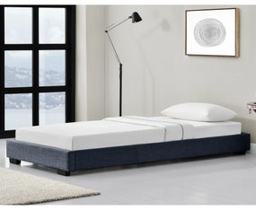 [corium] Kárpitozott ágy lenvászon ágy ágykeret ágyráccsal 90x200 cm sötétszürke