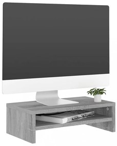 szürke sonoma színű szerelt fa monitorállvány 42x24x13 cm