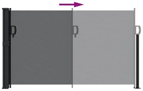 fekete behúzható oldalsó napellenző 117 x 300 cm
