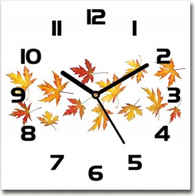 Üveg falióra szögletes Őszi levelek 30x30 cm