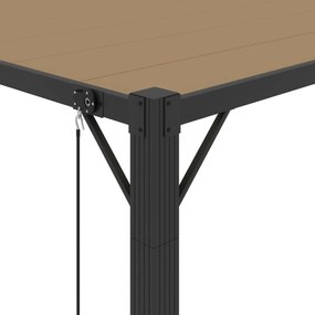 tópszínű szövet és alumínium pavilon lamellás tetővel 3 x 3 m