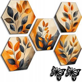 Áttört Kép Színes Képek Nappaliba Falra Növények Levelek Boho