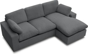 Sötétszürke kordbársony sarokkanapé Belair – Bobochic Paris