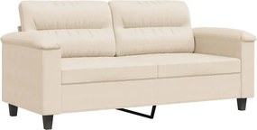 vidaXL kétszemélyes bézs mikroszálas szövetkanapé 140 cm