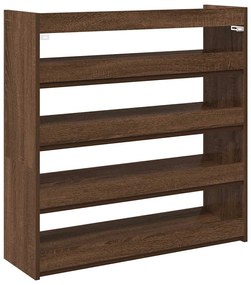 barna tölgy színű szerelt fa cipőtartó 80x25x81 cm