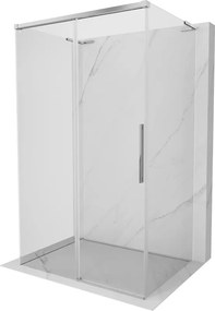 Mexen Rox-3S L 3-oldalú zuhanykabin, tolóajtós, 160 x 70 cm, átlátszó, króm - 8C2L-160-070-01-00-3S