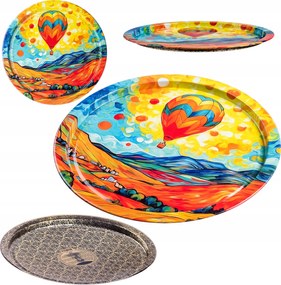 Dekorációs Tálca Tálaló Tálca Fém Kerek Nagy Lufi 32,5 cm