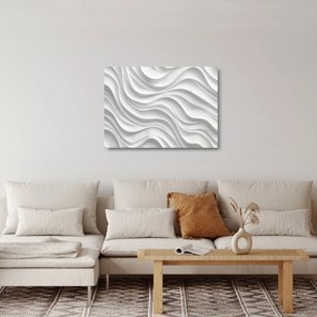 Üveg kép - 3D fehér hullámok (70x50 cm)
