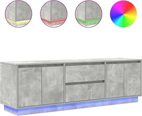 vidaXL betonszürke TV-szekrény LED lámpákkal 160,5x41x50 cm