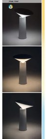 Rabalux 77147-LED Dimmelhető újratölthető érintőképernyős asztali lámpa POLPERRO LED/3W/3,7V 1200mAh fekete
