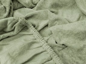 Frottír gumis lepedő EXCLUSIVE világos olívazöld 90 x 200 cm